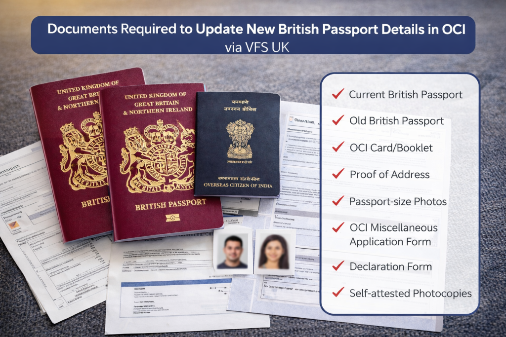 How to Update New British Passport Details in OCI via VFS UK