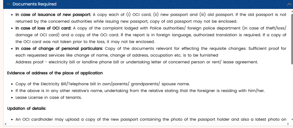 OCI Card Updated with New Passport