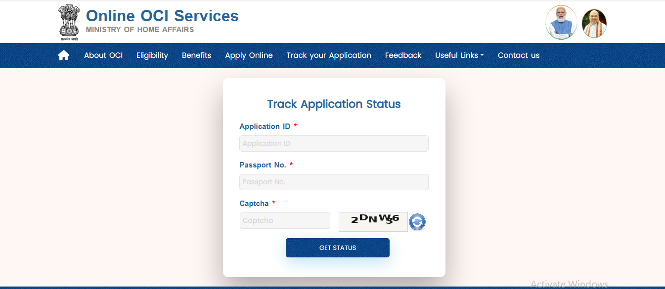 OCI Application Status Online