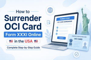how to surrender OCI card form XXXI online USA