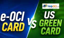 e-OCI card vs US green card rights in India comparison NRI