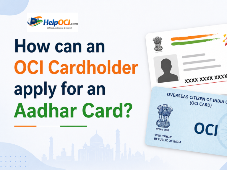How can an OCI Cardholder apply for an Aadhar Card?
