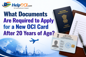 What document to required to apply new OCI card after 20 year of age?