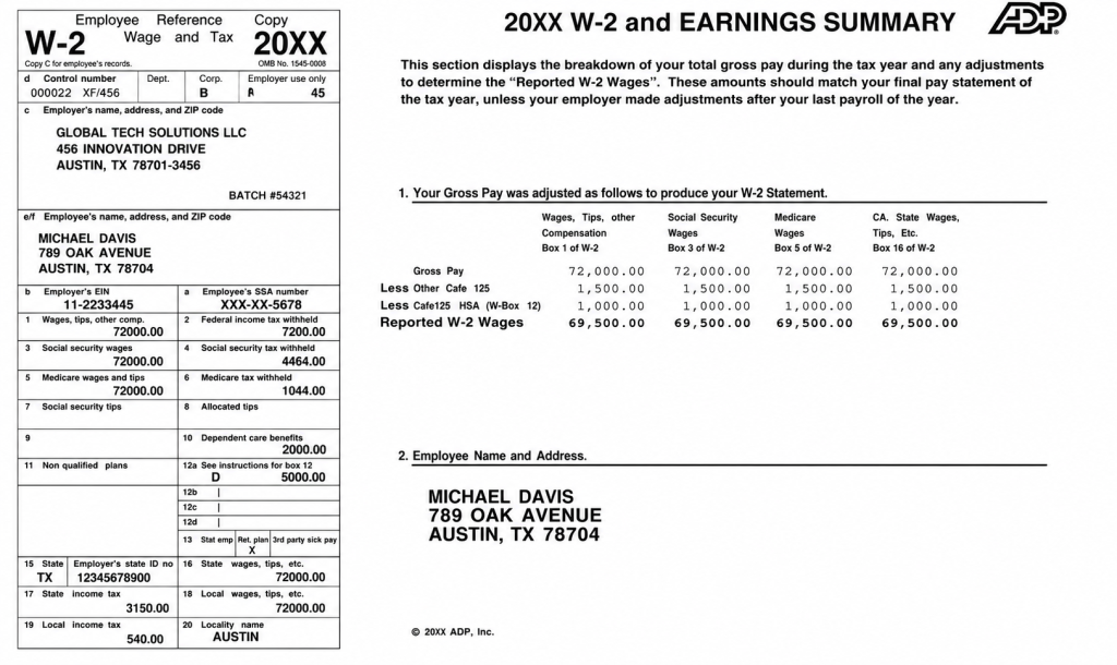 W-2 Form Example