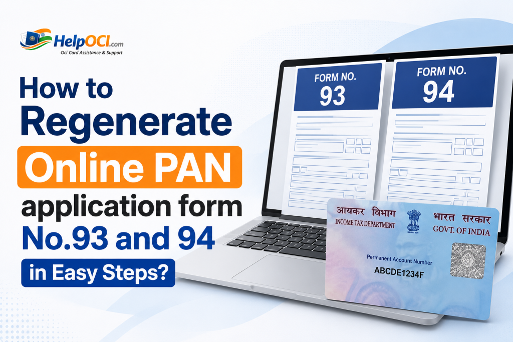 How to Regenerate Online PAN application form No.93 and 94 in Easy steps?