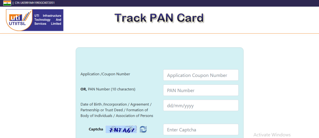 Check Your UTI PAN Status Online