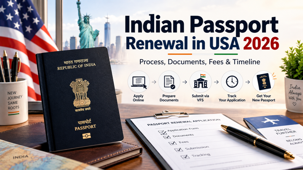 Indian Passport Renewal in USA 2026: Process, Documents, Fees & Timeline